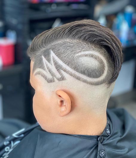 Boy designed hair style at V's Hair Studio. Award Winning Barber in Vaughan.